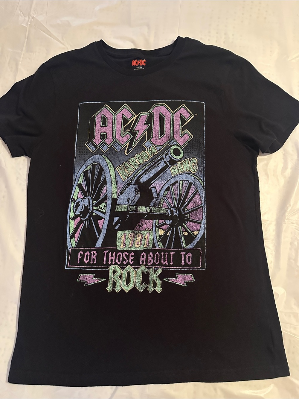 AC/DC For Those About to Rock Graphic Band Tee Black Band Concert